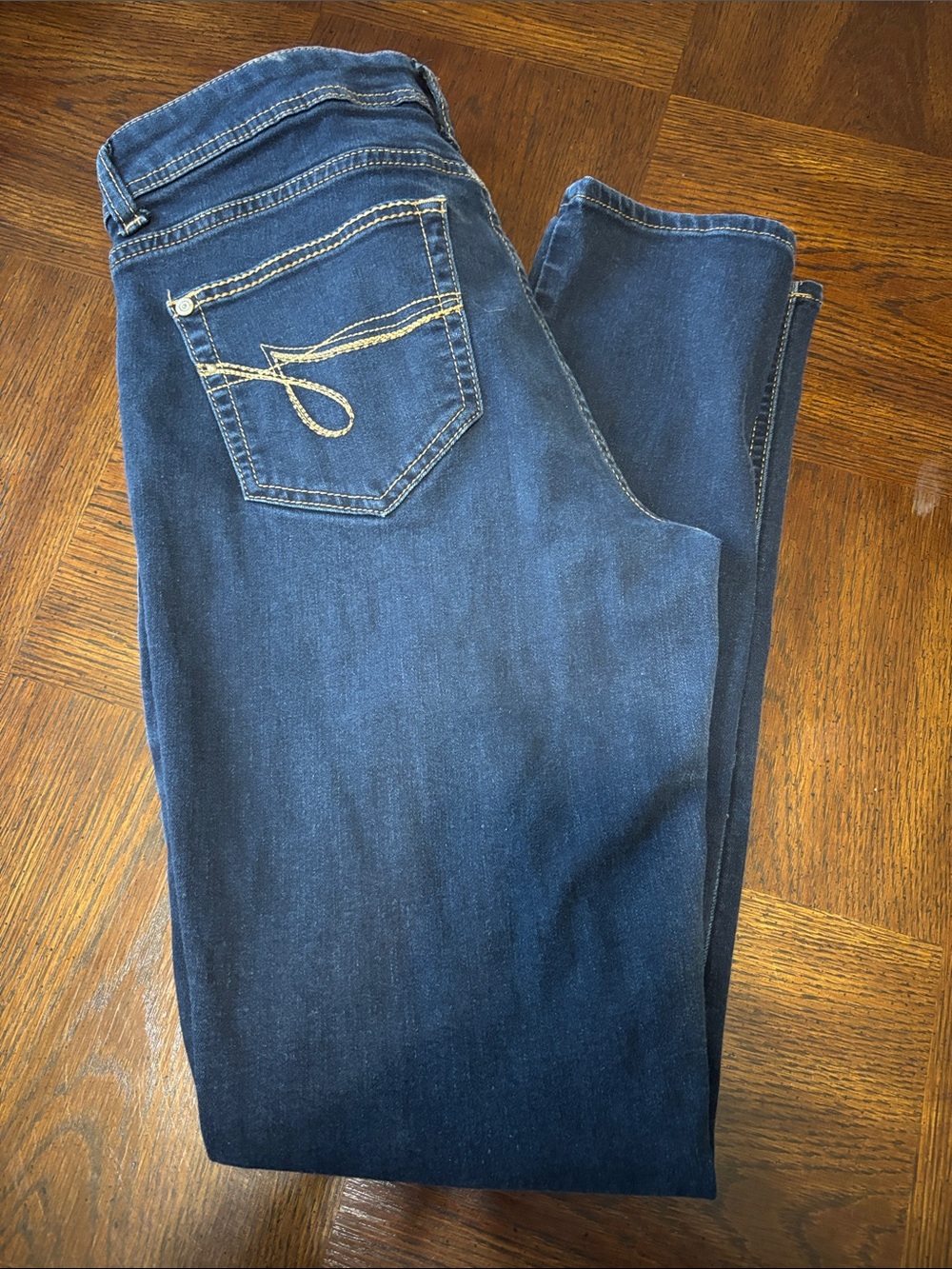 Jordache Dark Blue Denim Jeans with Contrast Stitching